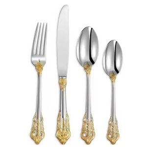 Ensemble de couverts de luxe pour hôtel, cuillère, fourchette et couteau en acier inoxydable, collection pour l'hôtellerie - Product Image 2