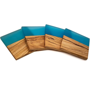 Posavasos y Alfombrillas de Madera y Resina, 6 Piezas, Personalizables, Ecológicos, Reutilizables, Estilo Rústico para el Hogar y Restaurantes - Product Image 2