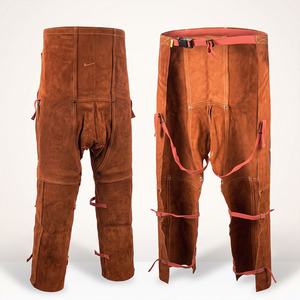 Pantalon de soudeur en cuir de vachette pleine fleur de qualité supérieure, résistant, vêtement de protection industriel, protection ignifuge - Product Image 6