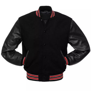 Custom Logo Varsity <b>Jacket</b> with Leather Sleeves Embroidered College <b>Baseball</b> Bomber Coat <b>Mens</b> Fashion Outerwear - Product Image 2