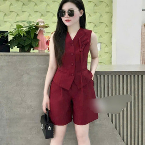 ชุดเซ็ตสองชิ้นสำหรับฤดูร้อน เสื้อผ้าผู้หญิง สวมใส่สบาย แฟชั่นธรรมชาติ ซักได้ บรรจุภัณฑ์แบบกำหนดเอง จากผู้ผลิตในเวียดนาม - Product Image 5