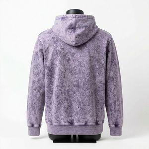 เสื้อฮู้ดโอเวอร์ไซส์ทรงหลวม ล้างสีแบบแอซิดวอช ผ้าคอตตอนหนานุ่ม สไตล์สตรีทแวร์ เสื้อสเวตเชิ้ตสั่งทำได้ เสื้อผ้าลำลองแนวอเมริกัน - Product Image 2