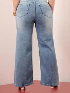 Women's <b>Boot</b> Cut Jeans Charcoal Graphite Slate Denim Eco-Friendly Washable Knee-Length Vintage Style - Product Image 4
