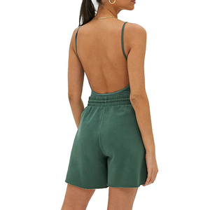 Women's 100% Cotton Washed Anti-Wrinkle Sweat Shorts Drawstring <b>Elastic</b> <b>Waist</b> Casual Summer Jogger Shorts with Pocket - Product Image 4