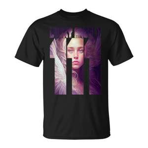 Camiseta Lucky Angels 111 con Diseño de Número de Ángel, Unisex para Adultos, Cuello Redondo, Manga Corta, Impresión Digital, Ropa Promocional - Product Image 1