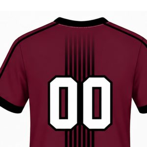 Camiseta de Rugby Negra, Blanca y Granate de Manga Corta con Cuello en V, Uniforme de Equipo Transpirable y Ligero, Ropa Deportiva Personalizada para Entrenamiento - Product Image 4