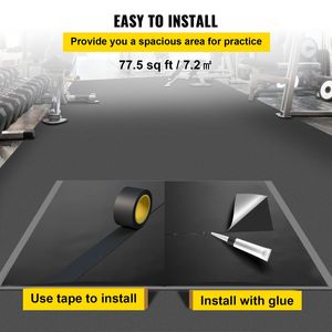 Pavimento da Ballo Portatile 6.6x11.8ft, Spessore 0.06in, in PVC Vinilico Nero/Grigio Reversibile Antiscivolo per Sport - Product Image 4