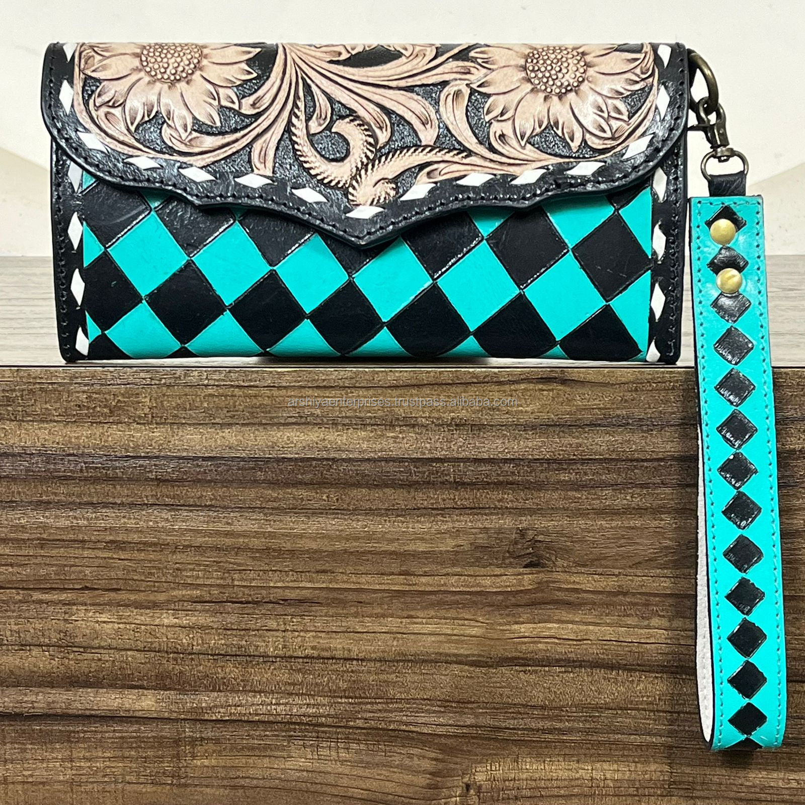 Cuadros turquesa y negro