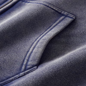 Sudadera con capucha de gran tamaño de algodón pesado de lujo de 380g para hombre, ropa de calle de invierno, sudaderas con capucha recortada, técnica de lavado sólido - Product Image 2