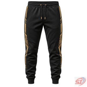 Pantalones Deportivos SAAJAN Negros con Cordón Ajustable, Mezcla de Algodón/Poliéster, Estilo Jogger, Personalizables, de Lujo, Premium, para Invierno, Venta al Por Mayor - Product Image 1
