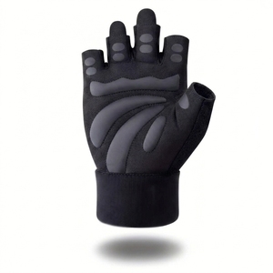 Gants de fitness demi-doigts en cuir unisexe respirants antidérapants avec sangle de poignet réglable pour musculation et haltérophilie, compatibles écran tactile - Product Image 2