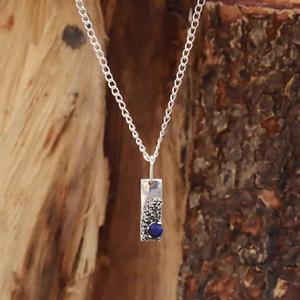 Collier pendentif vintage fait main en lapis-lazuli, argent sterling 925, pierre naturelle plaqué or/argent pour homme et femme, origine Rajasthan - Product Image 4