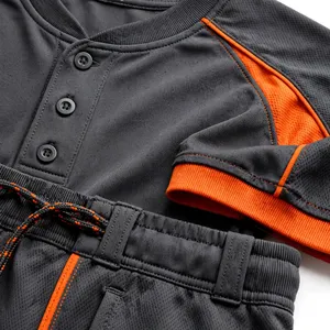 Ensemble de survêtement gris et orange pour homme AMKOOR ENTERPRISES – Maillot et pantalon de sport respirants en polyester, uniforme athlétique pour adulte, imprimé numérique, en stock - Product Image 4