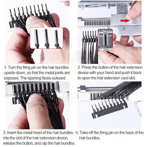 Kit de machine à extensions capillaires 6D, kit pistolet à extensions capillaires 6D, extensions capillaires 6D en cheveux humains véritables, 1ère génération d'extensions capillaires 6D - Product Image 3