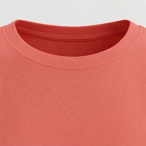 Women's 2 Piece Knitted Solid <b>Coral</b> Short Sleeve T Shirt and Above Knee Shorts Set Casual Loose Fit Spring Summer Wear - Product Image 4
