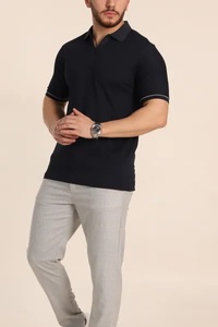 เสื้อเชิ้ตผู้ชายแขนสั้นถักนิตติ้งลำลองสำหรับฤดูร้อนยี่ห้อ EVER GLOW แบบสั่งทำพิเศษ - ป้องกันการเป็นขุย ระบายอากาศได้ดี แห้งเร็ว ทรงปกติ - Product Image 3