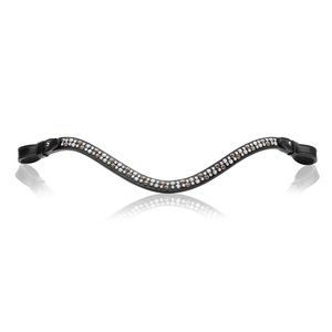 Diadema de Cuero Negro para Caballo con Cristales de Estrás, Diseño Decorativo y Elegante - Product Image 4
