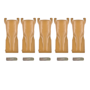 Set da 5 Denti Gialli V23SYL a V per Benna, Perni Flessibili V23PN, Denti per Terreno per Terne e Gru - Product Image 1