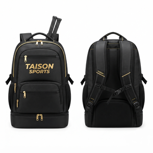 Bolsa de Bádminton de Poliéster 600D, 300 GSM, Negra y Dorada, Premium, Multipanel, con Logotipo Personalizado por Transferencia Térmica - Product Image 1