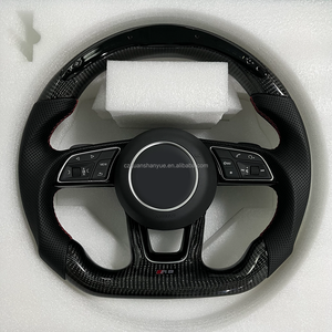 Volante in Vera Pelle e Fibra di Carbonio per <span class=keywords><strong>Audi</strong></span> R8 Q5 Q5 2019 <span class=keywords><strong>Rs6</strong></span> C7 A5 A5 2013 A3 8y 8v A6 2017 Tt 8n 2016 2015 S5 Scarico - Product Image 3