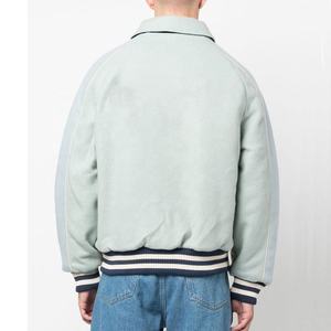 เสื้อแจ็คเก็ตเบสบอลหนังแท้ปักลายโลโก้ตามสั่งสำหรับผู้ชาย แขนยาว ทรงบอมเบอร์  แบบยูนิเซ็กส์  คอตั้ง  สำหรับฤดูหนาว - Product Image 4