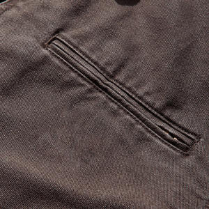 Chemise-veste de travail en toile pour homme, couleur unie, col rabattu, fermeture éclair, coton lavé, style automne - Product Image 5