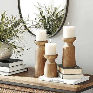 Candelabros de estilo bohemio para centros de mesa de boda, decoraciones de mesa, portavelas de madera, diseño personalizado de fábrica en Vietnam. - Product Image 1