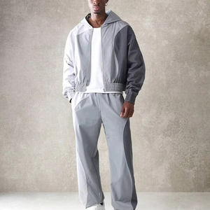 Conjunto de Dos Piezas de Chándal Deportivo con Capucha para Invierno, Cortavientos, Ligero, Holgado, Transpirable, de Secado Rápido, de Algodón Sólido - Product Image 3