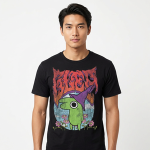 T-shirt en coton jersey à manches courtes et col rond pour homme, motif imprimé Smiling Friends, coupe classique, style décontracté - Product Image 3