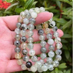 Natural Prehnite <b>Bracelet</b> Green Prehnite <b>Beaded</b> <b>Bracelet</b> For Healing Reiki Energy Jewelry Wholesale 8mm - Product Image 5