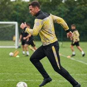 <b>Winter</b> Solid Soccer Tracksuit with Stand Collar <b>Jacket</b> Jogger Pants Lightweight Fabric Training <b>Running</b> Sports Practice - Product Image 4