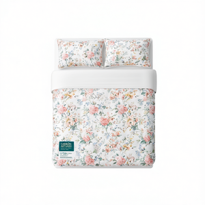 1+1Pleat 400TC <b>Bed</b> <b>Sheet</b> Set 60x90 Inch <b>Single</b> Twin Cotton Hotel Bedding American Style Solid Flower Design 4pcs Flat <b>Bed</b> - Product Image 2