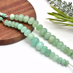 Cuentas verdes con forma de Rondelle facetadas de Esmeralda rusa Natural 8x8mm-12x12mm hilo de piedras preciosas de 4 pulgadas para la fabricación de joyas - Product Image 2