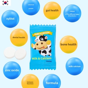 VITASUB Caramelos Duros de Leche Coreana con Calcio, 160 Tabletas, Sabor Dulce, Suplemento Lácteo, OEM, Marca Privada, Botella Azul con Forma de Dibujo Animado - Product Image 2
