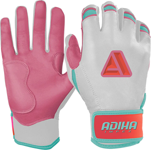 Premium Quality Leather Batting White Pink Padded <b>Hook</b> Loop Closure Durable Anti-Slip Unisex Adult Training Baseball Gloves - Product Image 4