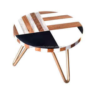 Elegante mesa auxiliar de madera y patas de metal, perfecta para la decoración del hogar y la Oficina, Muebles de acento resistentes, elegantes y funcionales - Product Image 5