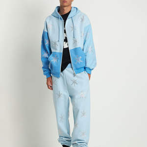 Sudaderas con Diseño Brillante y Pedrería para Hombre, Colección de Invierno, Estilo Oversize, Básicas, Mezcla de Algodón Premium, Ropa Casual Urbana - Product Image 3