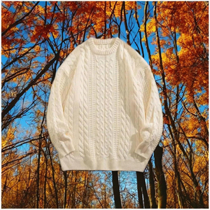 Women's Warm Chunky Knit Sweater Long Sleeve Soft Cozy Comfortable Relaxed Fit Casual Pullover Top with Classic Crew Neck - Product Image 6