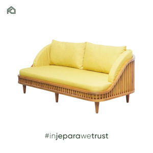 Sofá de Teca Moderno de Dos Plazas para Exteriores, Muebles de Madera Elegantes para Patios, Diseño Portátil, Duradero y Cómodo - Vio - Product Image 2