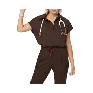 Short Sleeve Woven Unisex Medical Designs Jogger <b>Plus</b> <b>Size</b> White Hospital Nursing <b>Scrubs</b> Tops Nurse Uniform OEM - Product Image 2
