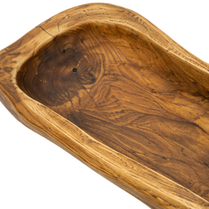 Bol décoratif en teck massif, artisanal, durable, lavable, multifonctionnel, de forme allongée, écologique et moderne, ARTERRA Luxury. - Product Image 4