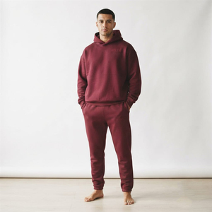 Chándal Informal Transpirable de Alta Calidad para Hombre, con Diseño Estampado, Logotipo Bordado Personalizable, Color Vino - Product Image 3