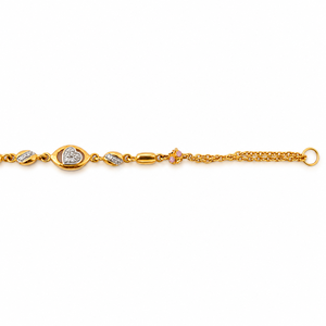 Bracelet chaîne en or 18 carats avec breloque œil porte-bonheur et zircone cubique, finition polie, bijou minimaliste tendance pour femme, idéal au quotidien et pour les soirées - Product Image 4