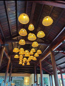 Vietnam Rattan <b>Wicker</b> Hanging Lamp Handmade Woven Pendant <b>Light</b> Natural <b>Ceiling</b> <b>Light</b> for Home and Commercial Decor - Product Image 6