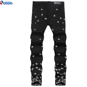 Pantalones Vaqueros Slim Fit Personalizados para Hombre, Diseño con Estampado de Estrellas, Nuevo Lanzamiento, Jeans de Mezclilla Originales, Estilo Utilitario para Fiestas - Product Image 3