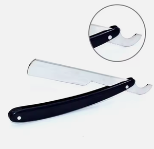 Navaja de afeitar para hombre de acero inoxidable alemán de alta calidad, diseño Cut Throat con mango de madera, en venta. - Product Image 5