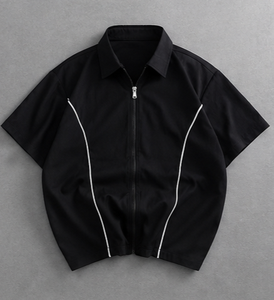 เสื้อเชิ้ตแขนสั้นผู้ชายแบบลำลอง ปกคอพับ เสื้อเชิ้ตฤดูร้อน - Product Image 3