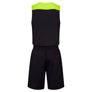 Ensemble de maillots de basket-ball unisexe, noir, vert lime, col en V, sans manches, vêtements de sport respirants, pour adultes, toutes saisons - Product Image 2