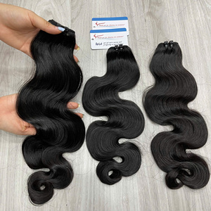 BEST SELL natural color weft hair extension <b>body</b> <b>wave</b> curly hair bundles Ready to Ship raw vietnamese hair - Product Image 3