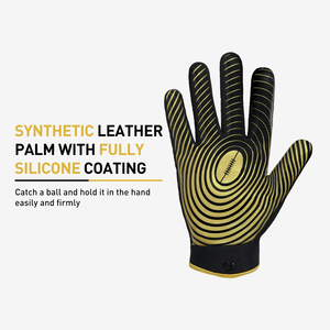 Guantes de fútbol americano de dedo completo con palma recubierta de silicona, diseño antideslizante para fútbol americano, unisex, para todas las estaciones. - Product Image 6